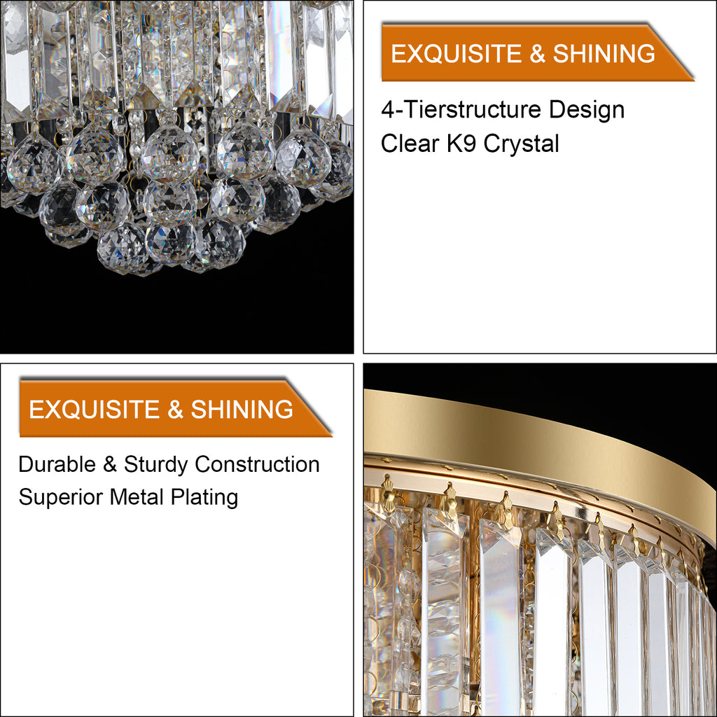 Leoglint Pendant Gold luxury modern style crystal lights,large ceiling chandeliers,dining room,living room,bedroom