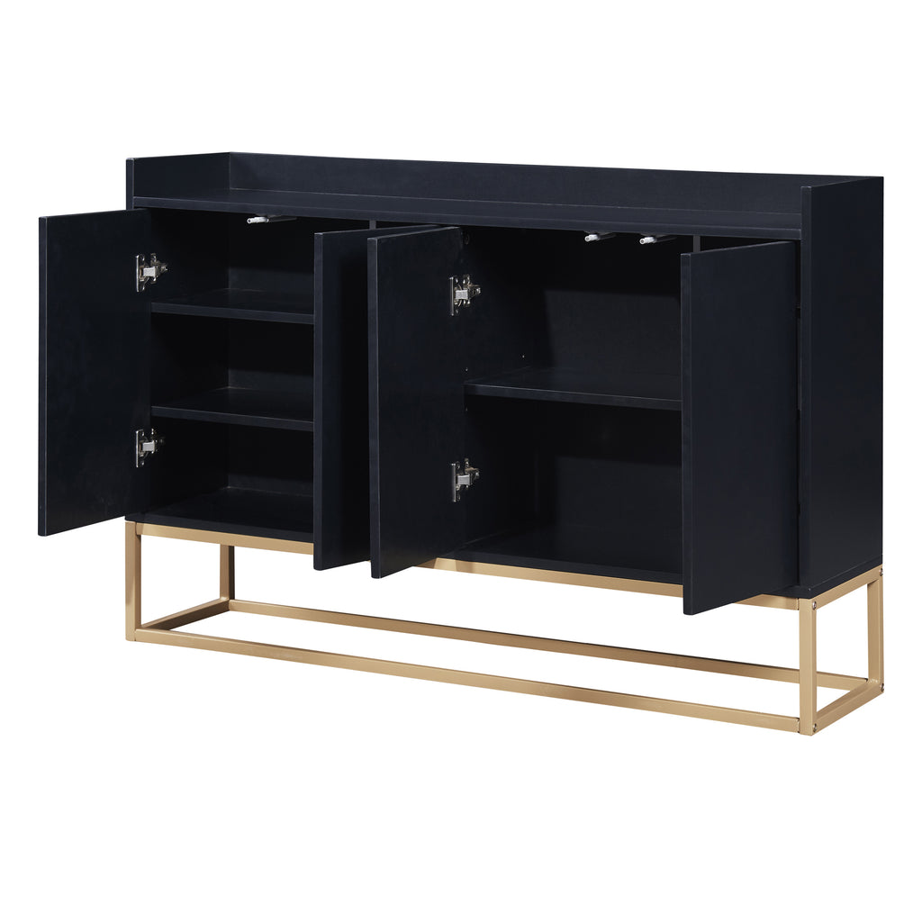 Leoglint TREXM Modern Sideboard Elegant Buffet Cabinet with Large Storage Space for Dining Room, Entryway (Black)