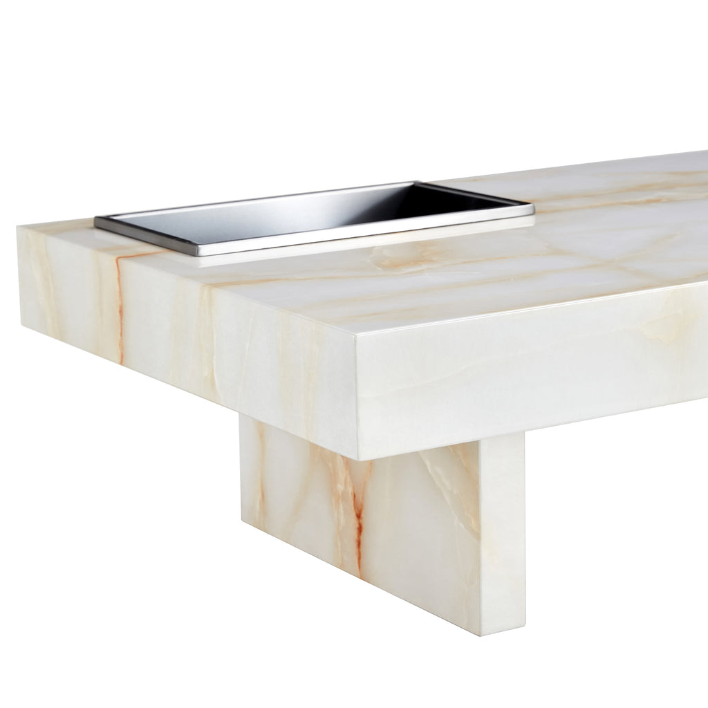 Leoglint A modern and practical coffee table with imitation marble patterns, made of MDF material. The fusion of elegance and natural fashion 47.2"* 23.6"* 12 "