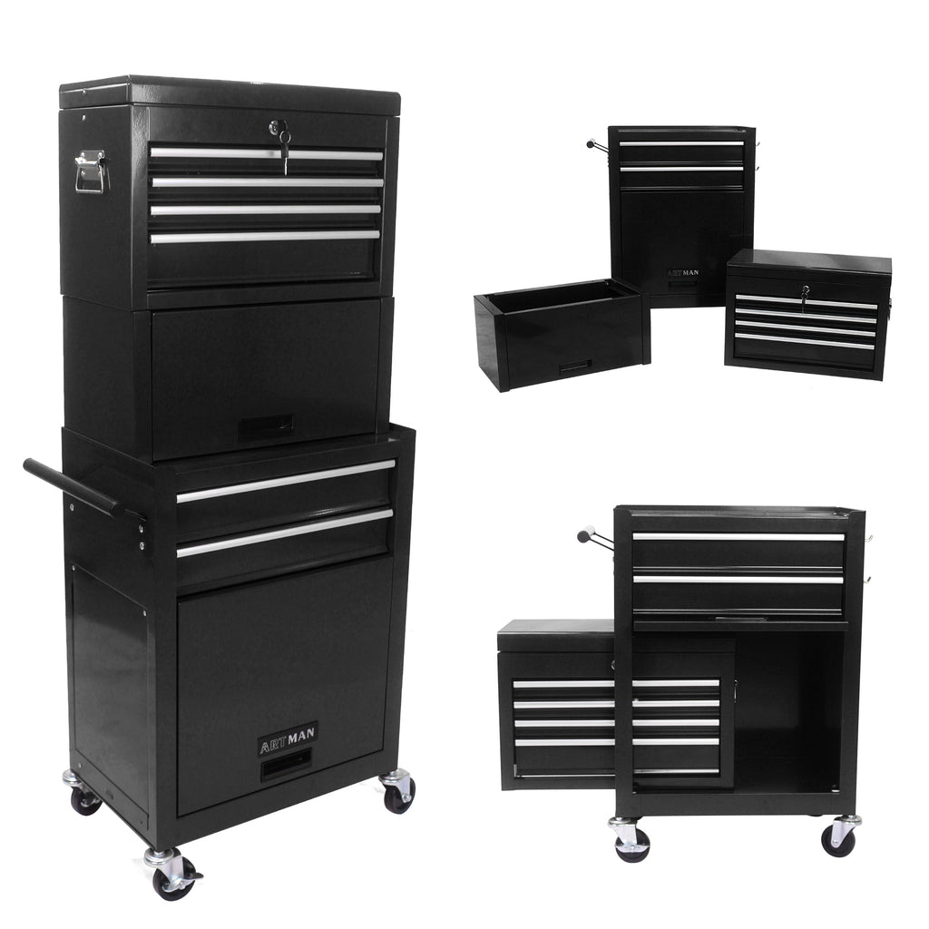 Leoglint High Capacity Rolling Tool Chest with Wheels and Drawers, 6-Drawer Tool Storage Cabinet--BLACK