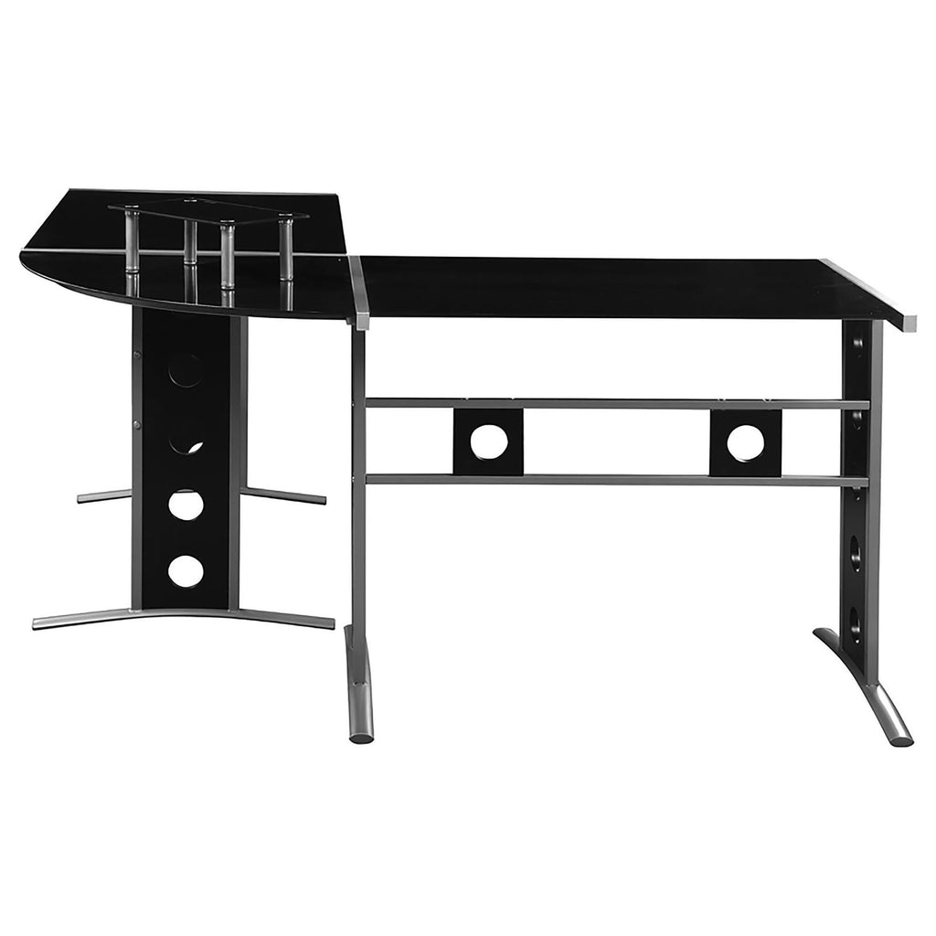 Leoglint Black and Silver 3-Piece Office Desk Set