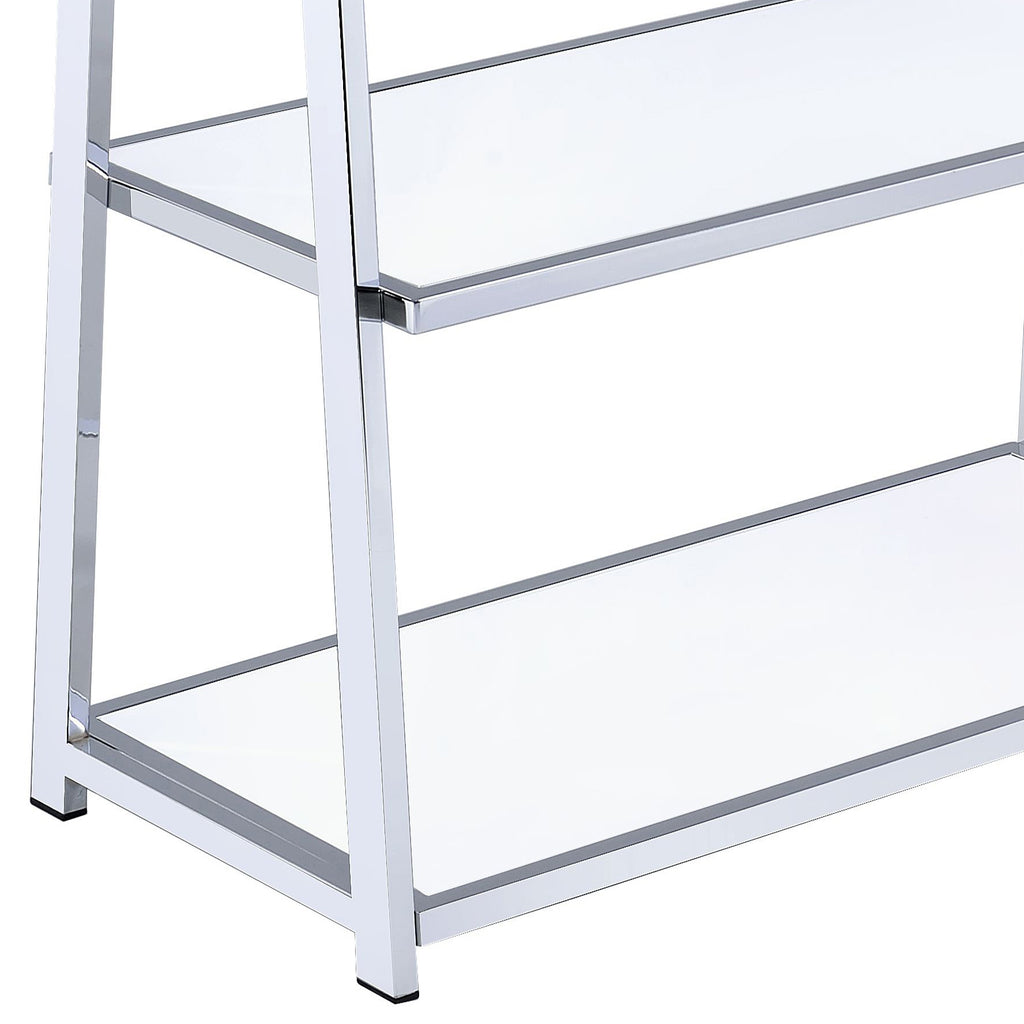 Leoglint White and Chrome Bookshelf with 6 Shelves