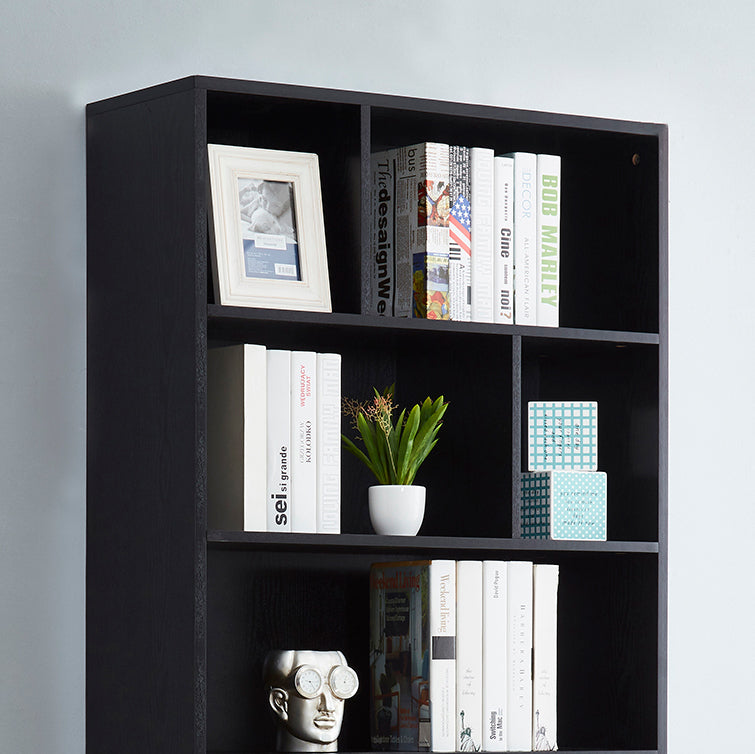 Leoglint Bookcase, Bookshelf with Doors, Black--[Old sku:AM180710-B]