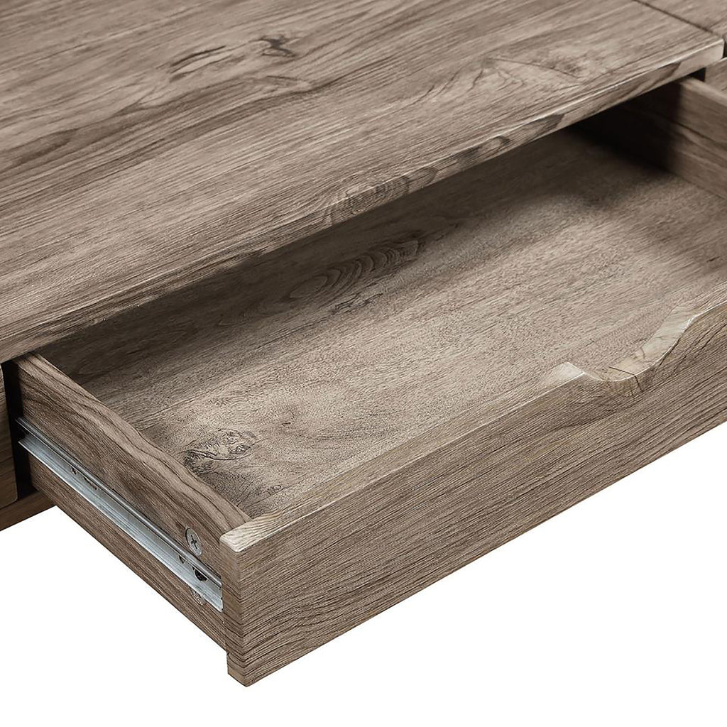 Leoglint Rustic Driftwood and Dark Bronze 1-drawer Writing Office Desk