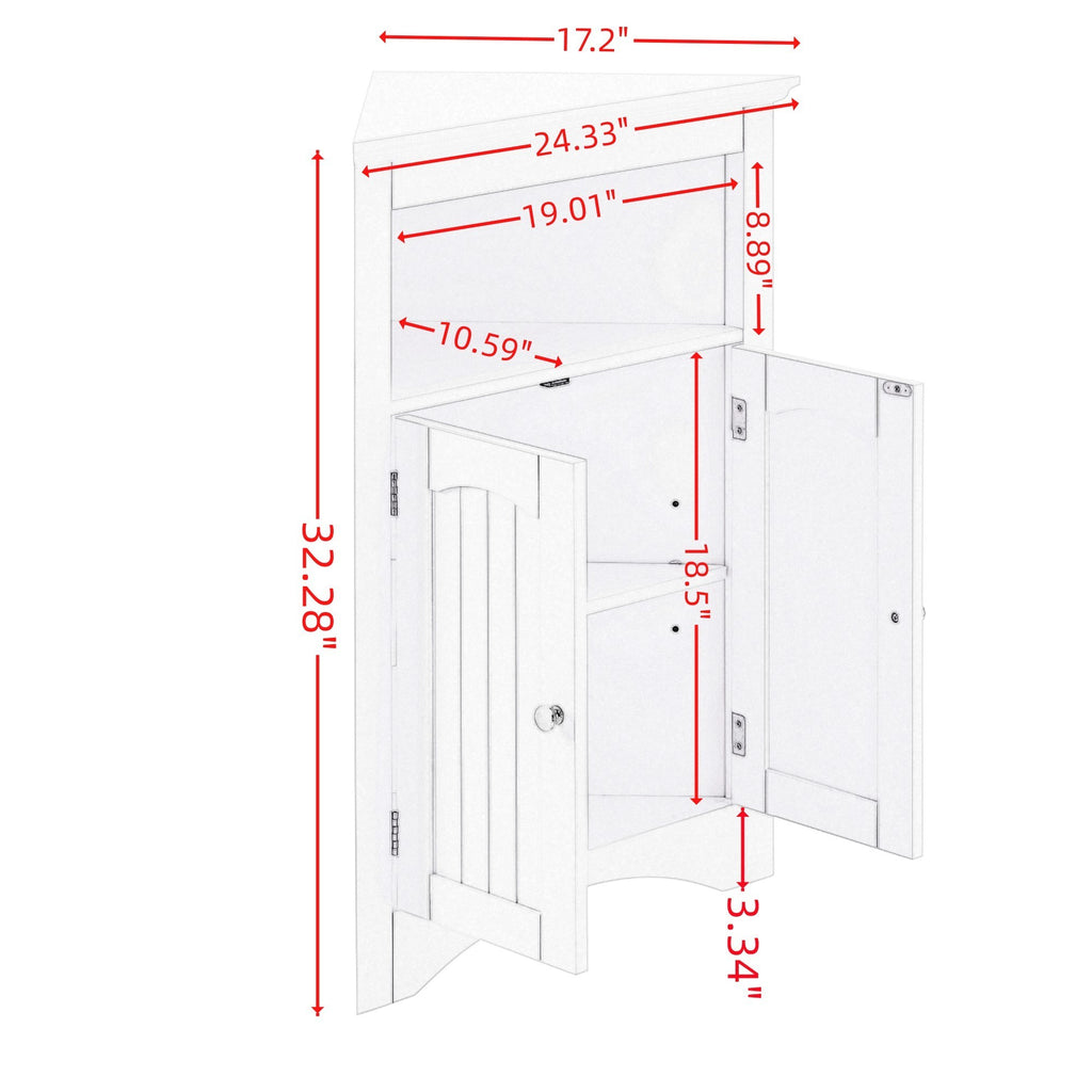 Leoglint sideboard cabinet,corner cabinet,Bathroom Floor Corner Cabinet with Doors and Shelves, Kitchen, Living Room,Free Standing Storage Cabinet for Bathroom