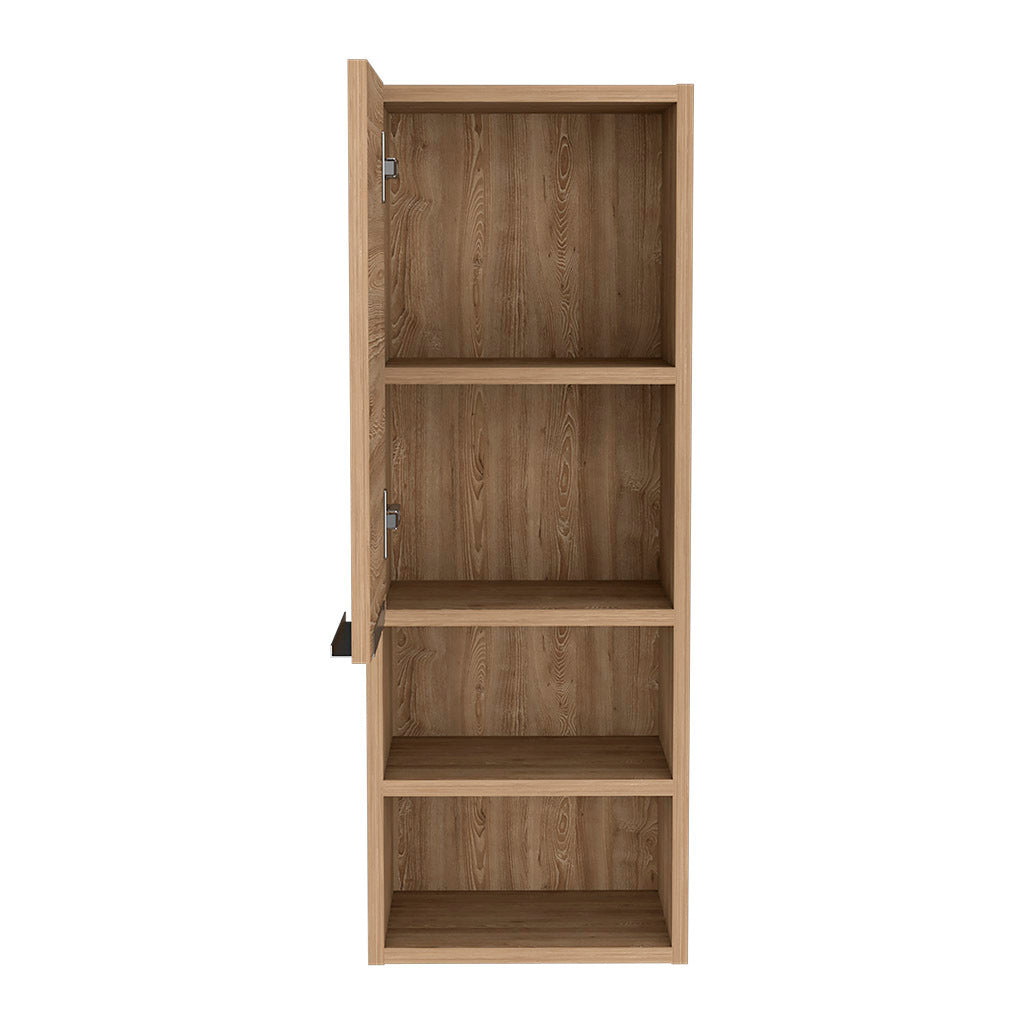 Leoglint Medicine 32H" Single Door Cabinet, Two Interior Shelves, Two External Shelves, Light Oak