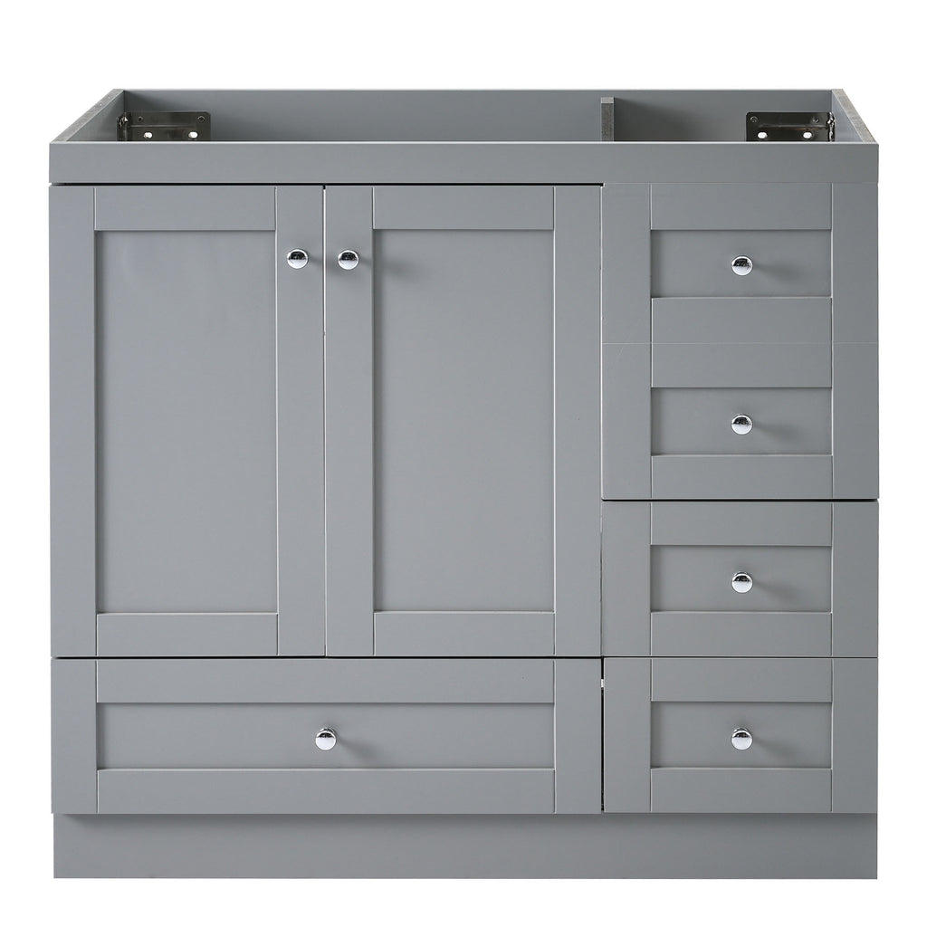 Leoglint [Cabinet Only] 36" Gray Bathroom Vanity(Sink not included)