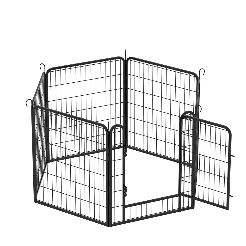 Leoglint 6 Panels Heavy Duty Metal Playpen with door,31.7"H Dog Fence Pet Exercise Pen for Outdoor, Indoor