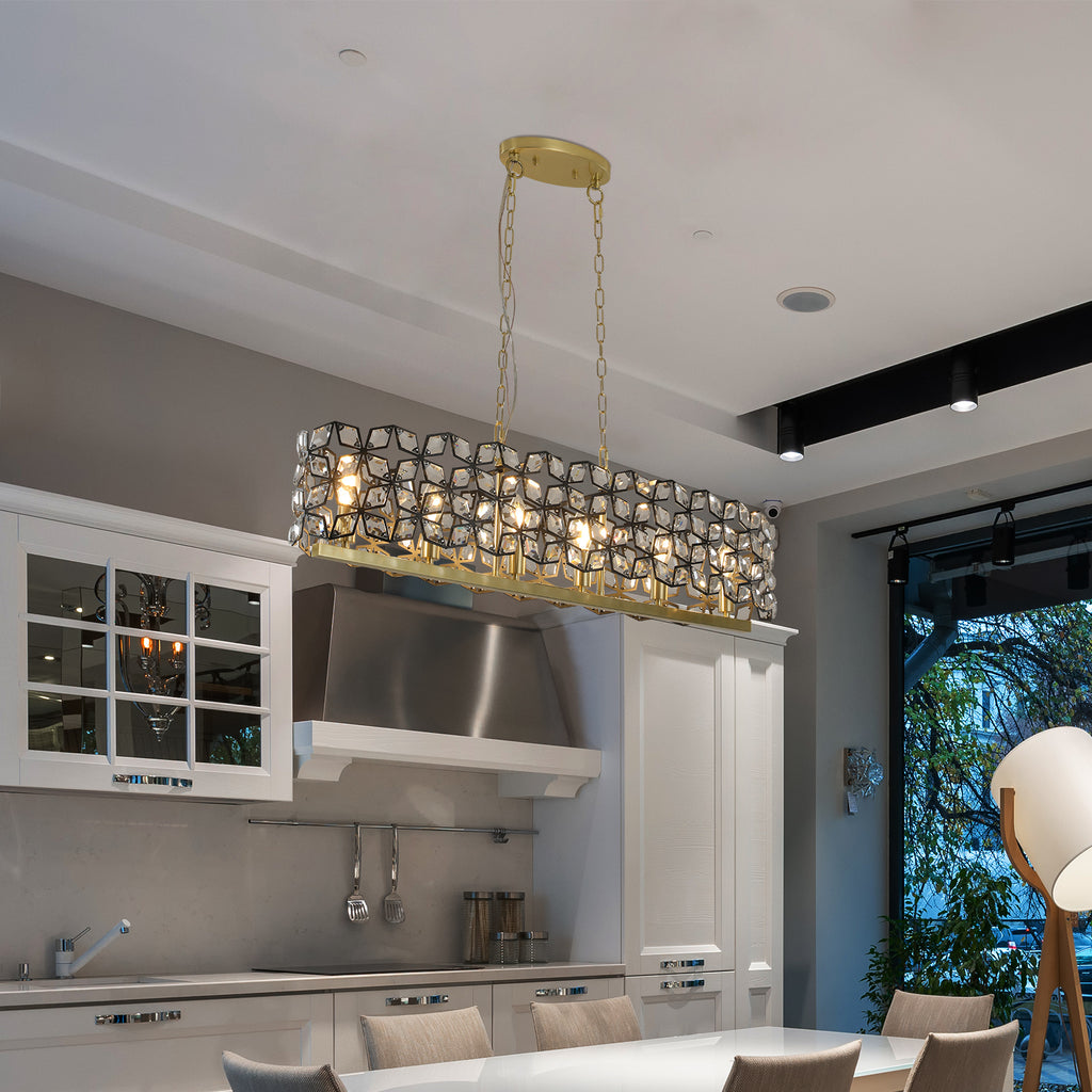 Leoglint Pendant Modern Champagne Gold Oval Crystal ceiling chandelier  Luxury Home Decor Light Fixture