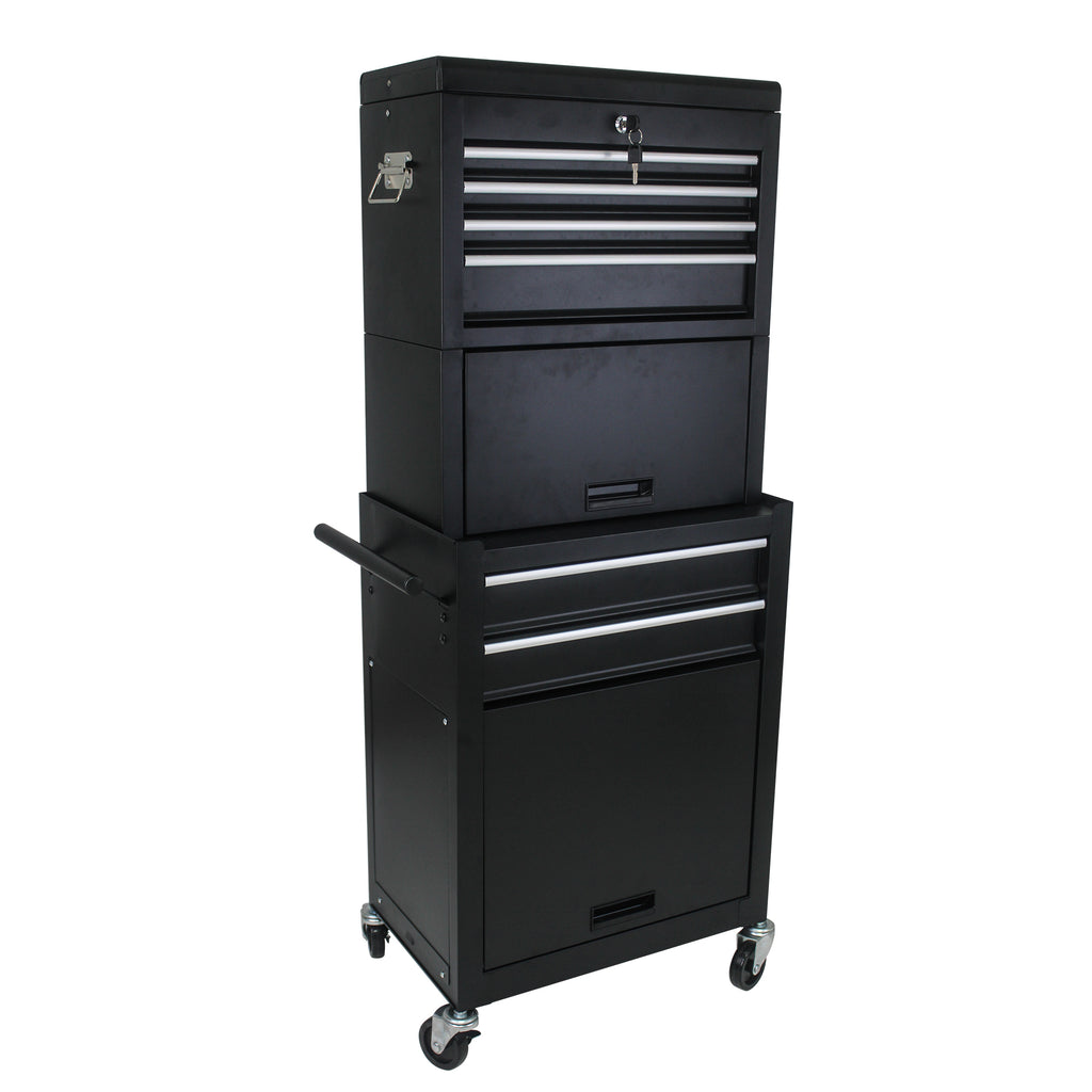 Leoglint High Capacity Rolling Tool Chest with Wheels and Drawers, 6-Drawer Tool Storage Cabinet--BLACK