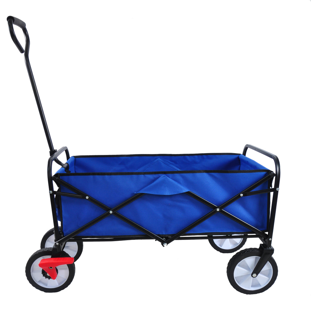 Leoglint Garden cart Folding Wagon Garden Shopping Beach Cart (blue)