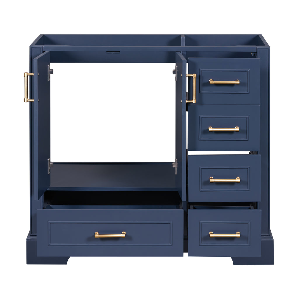 Leoglint [Cabinet Only] 36" Blue Traditional Bathroom Vanity(Sink not included)