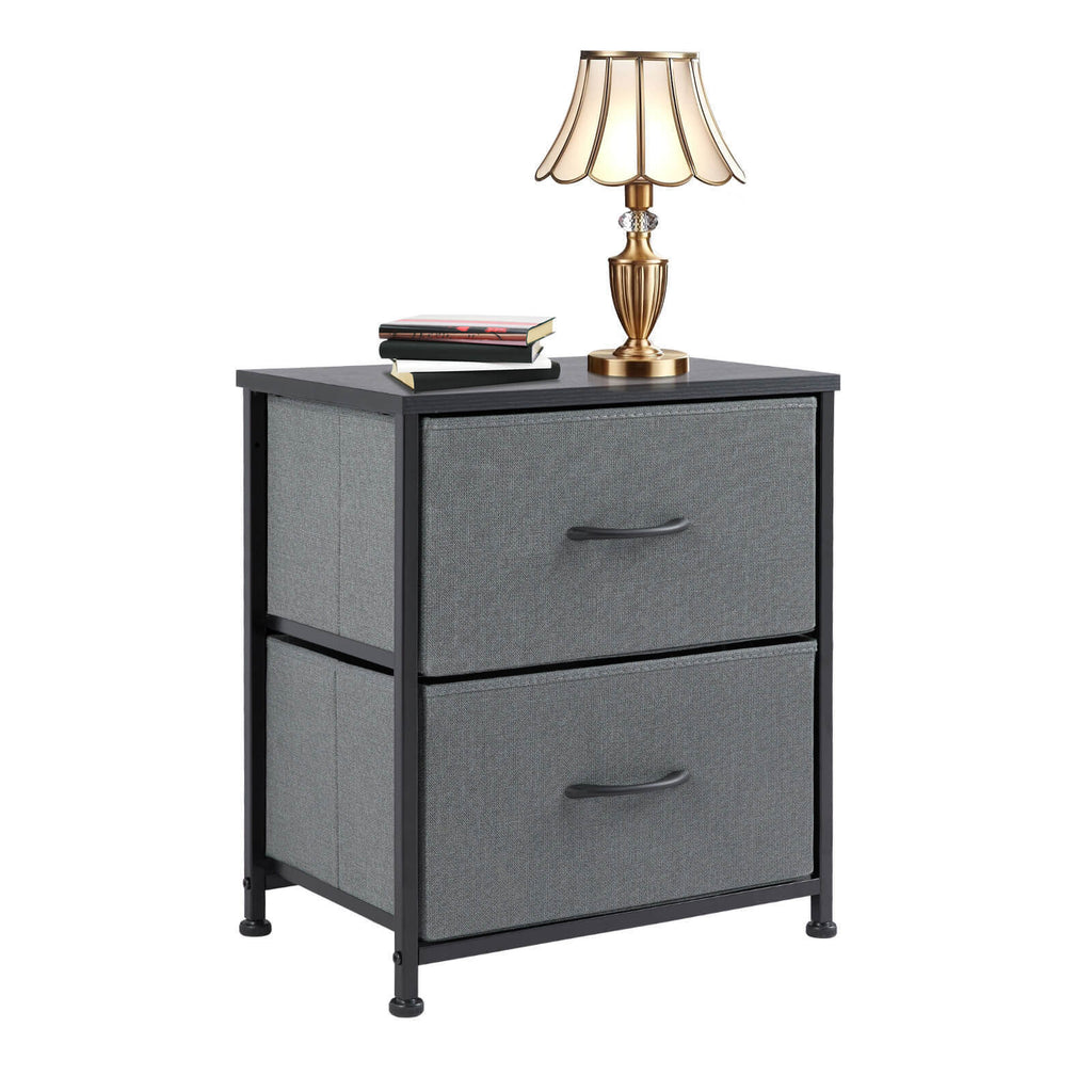 Leoglint Drawer Chest Drawers Dresser Chest of Drawers,Metal Frame and Wood Top,2bc,Gray