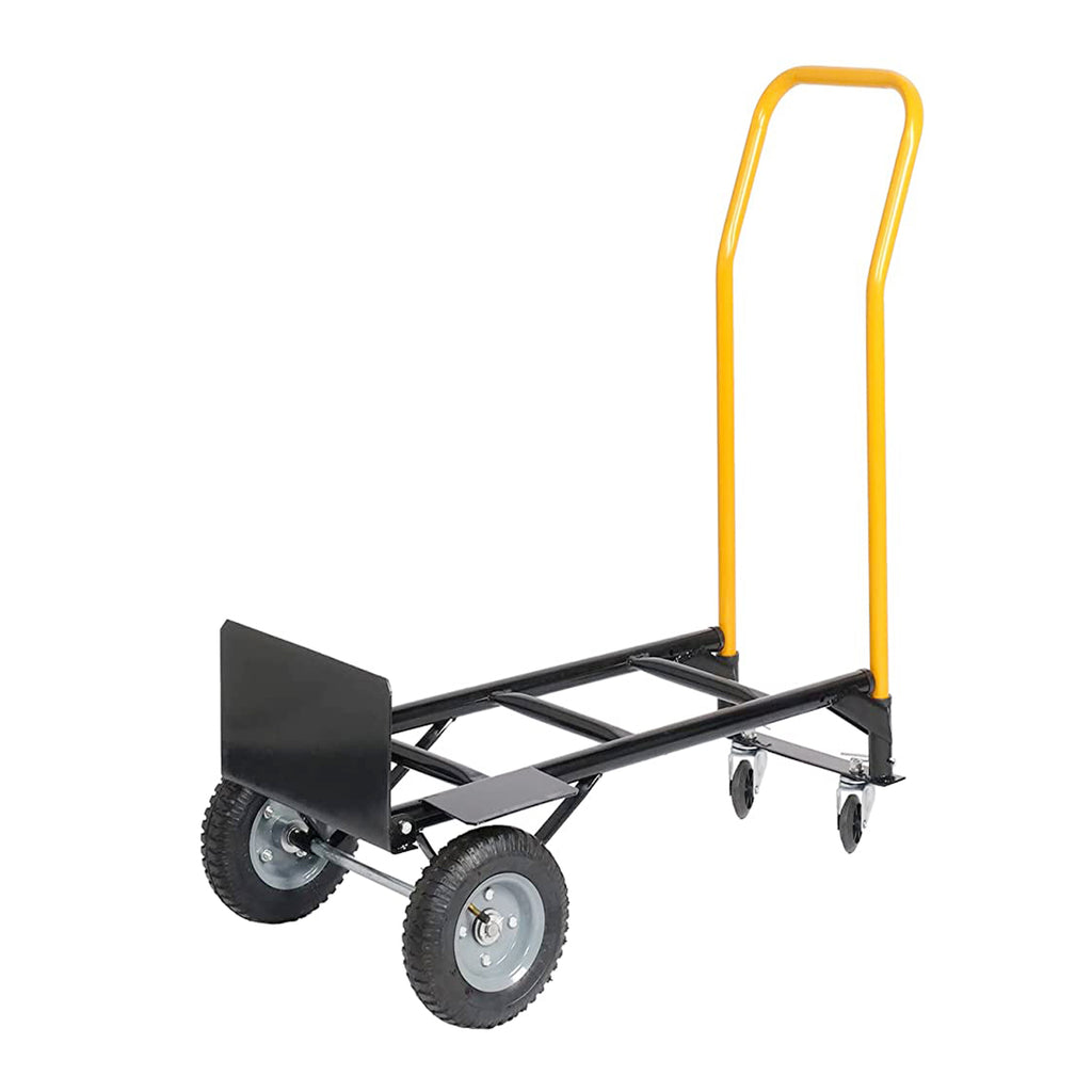 Leoglint Garden cart Hand Truck Dual Purpose 2 Wheel Dolly Cart and 4 Wheel Push Cart with Swivel Wheels 330 Lbs Capacity Heavy Duty Platform Cart for Moving/Warehouse/Garden/Grocery