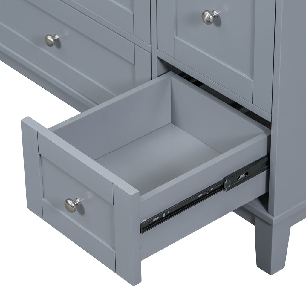 Leoglint [Cabinet Only] 36" Bathroom Vanity-Grey Blue(Sink not included)