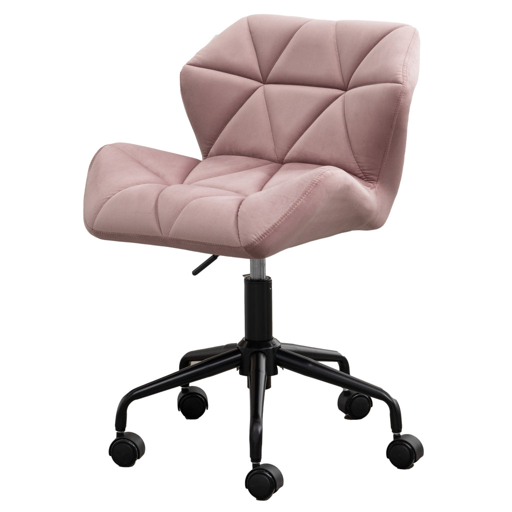 Leoglint Eldon Diamond Tufted Adjustable Swivel Office Chair, Mauve