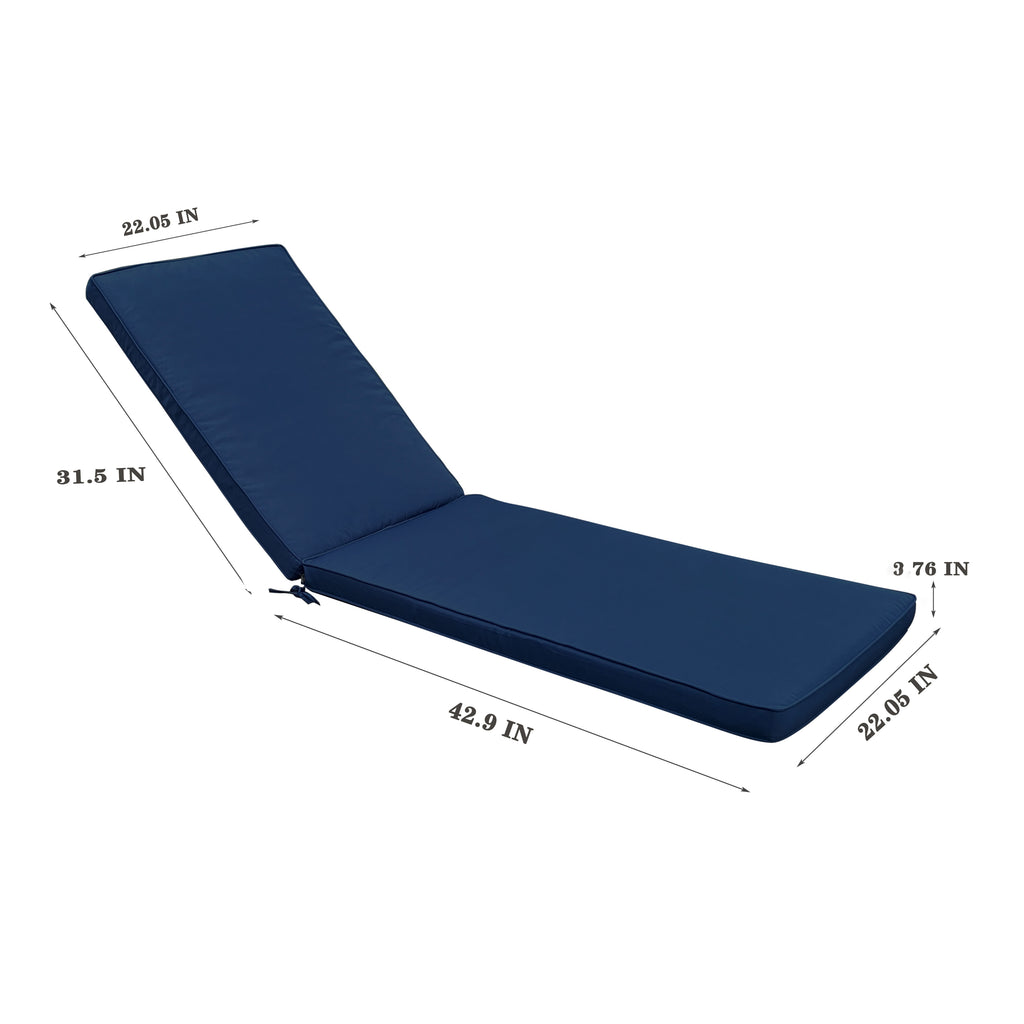 Leoglint 2PCS Set Outdoor Chair Outdoor Lounge Chair Cushion Replacement Patio Funiture Seat Cushion Chaise Lounge Cushion-Navy Blue