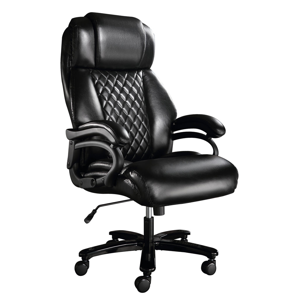 Leoglint Big and Tall Office Chair, 500lbs High Back Large Executive Chair with Electric Airbag Heating High Back Computer Chair with Wide Seat, Black Ergonomic Leather Rocking Chair