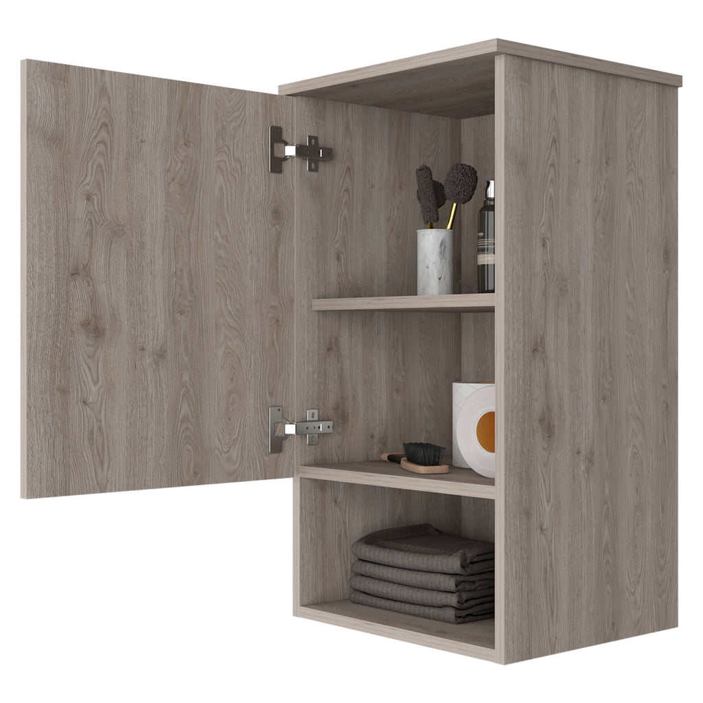 Leoglint Medicine Cabinet Porto, Two Internal Shelves, Light Gray Finish