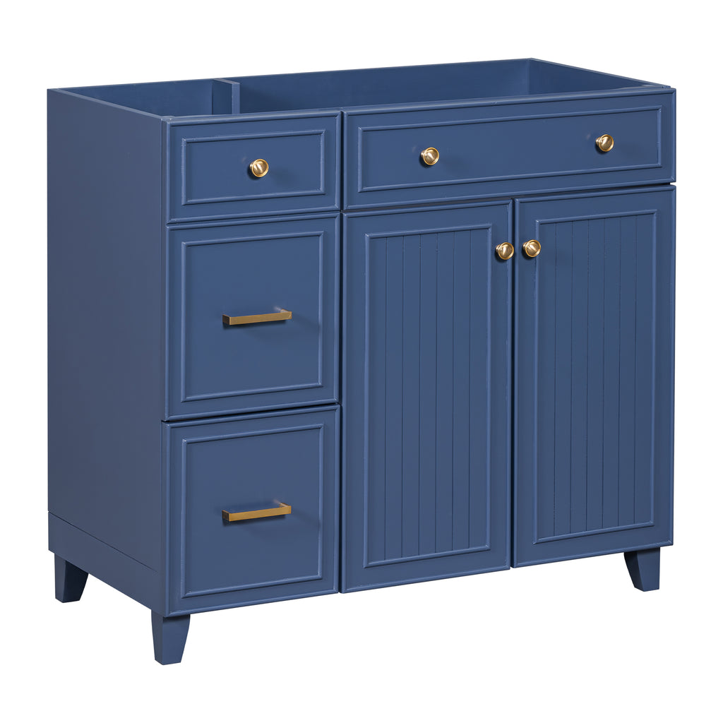 Leoglint [Cabinet Only] 36" Blue Bathroom Vanity(Sink not included)