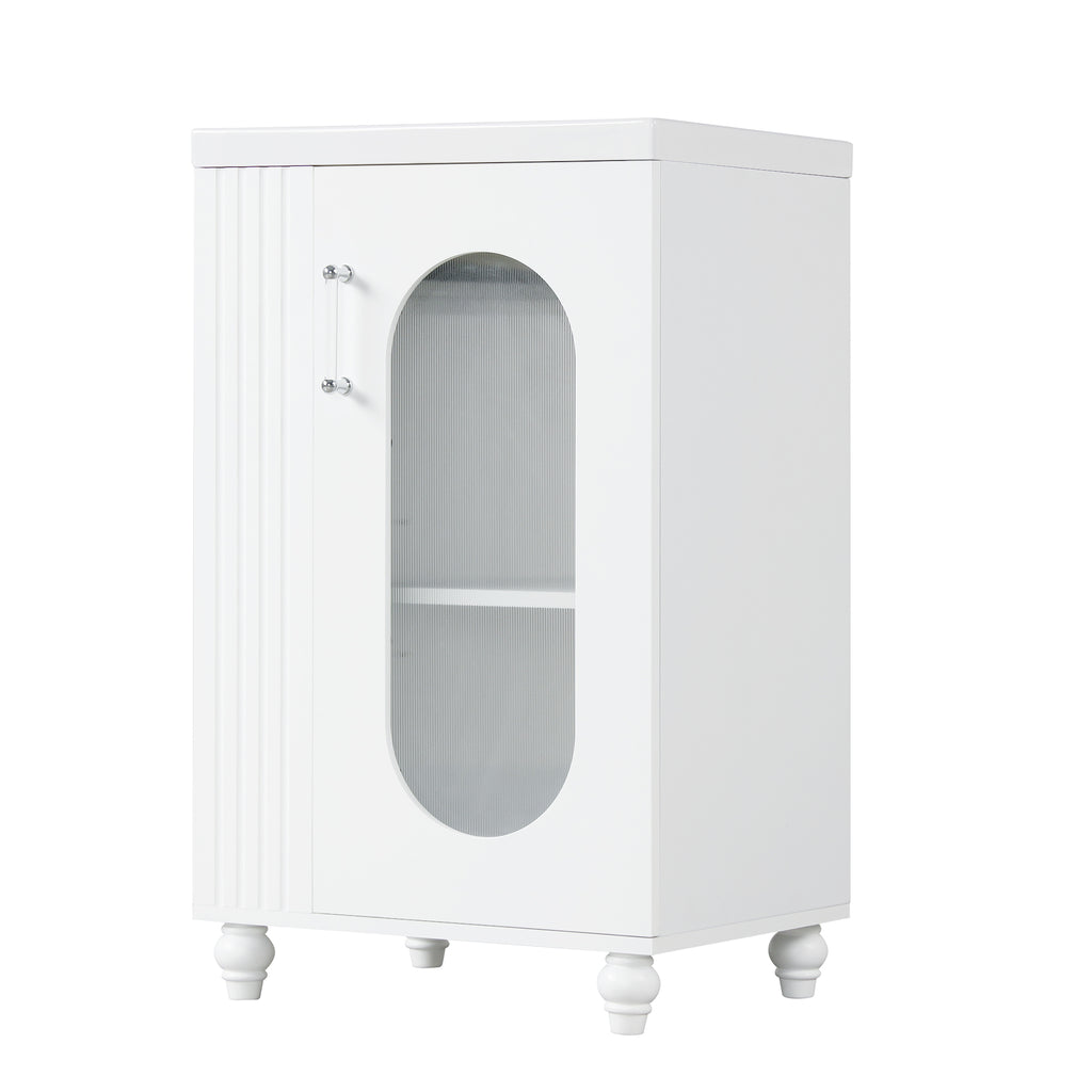 Leoglint 20" Bathroom Vanity with Sink, Bathroom Vanity Cabinet with Two-tier Shelf, Adjustable Shelf, Solid Wood and MDF, White