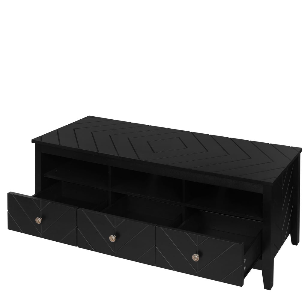 Leoglint 3 drawer TV stand,mid-Century Modern Style,Entertainment Center with Storage, Media Console for Living Room