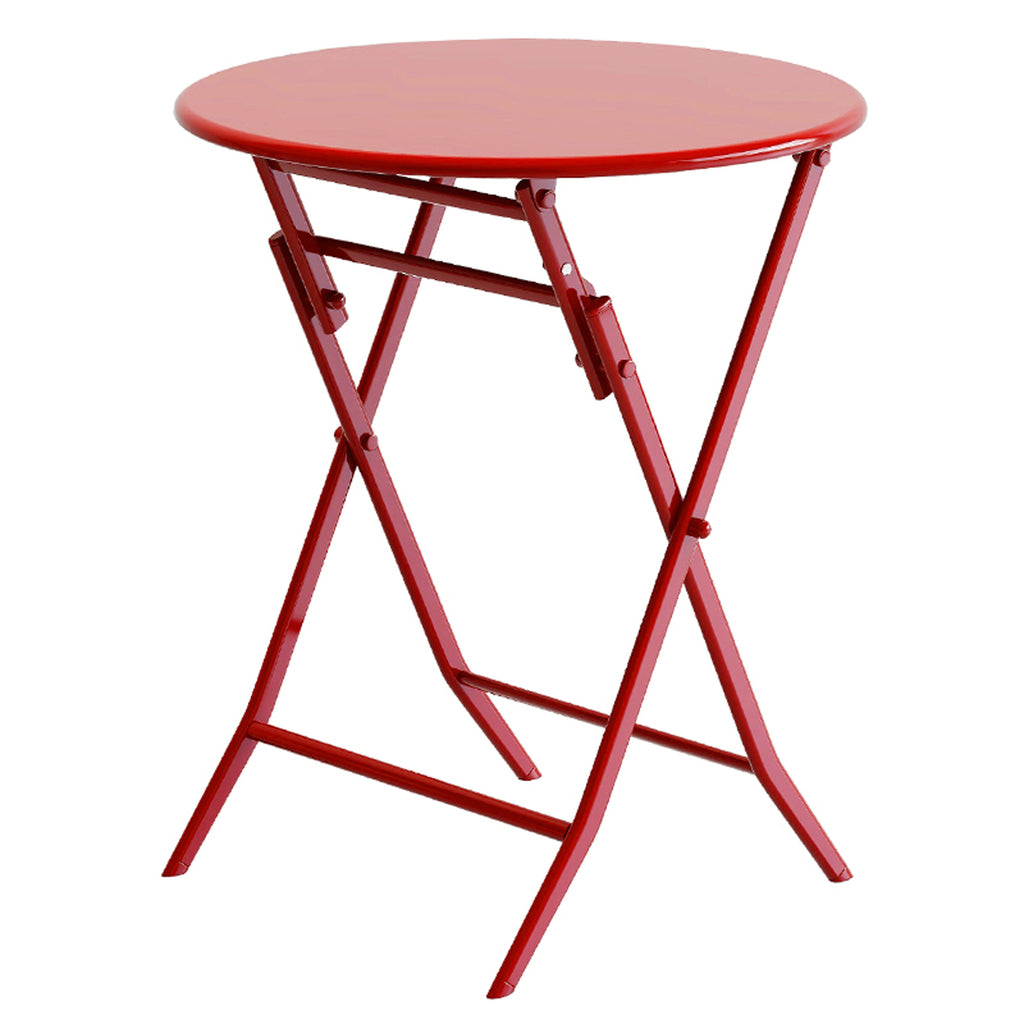 Leoglint 3 Piece Patio Bistro Set of Foldable Round Table and Chairs,Outdoor Chair, Red