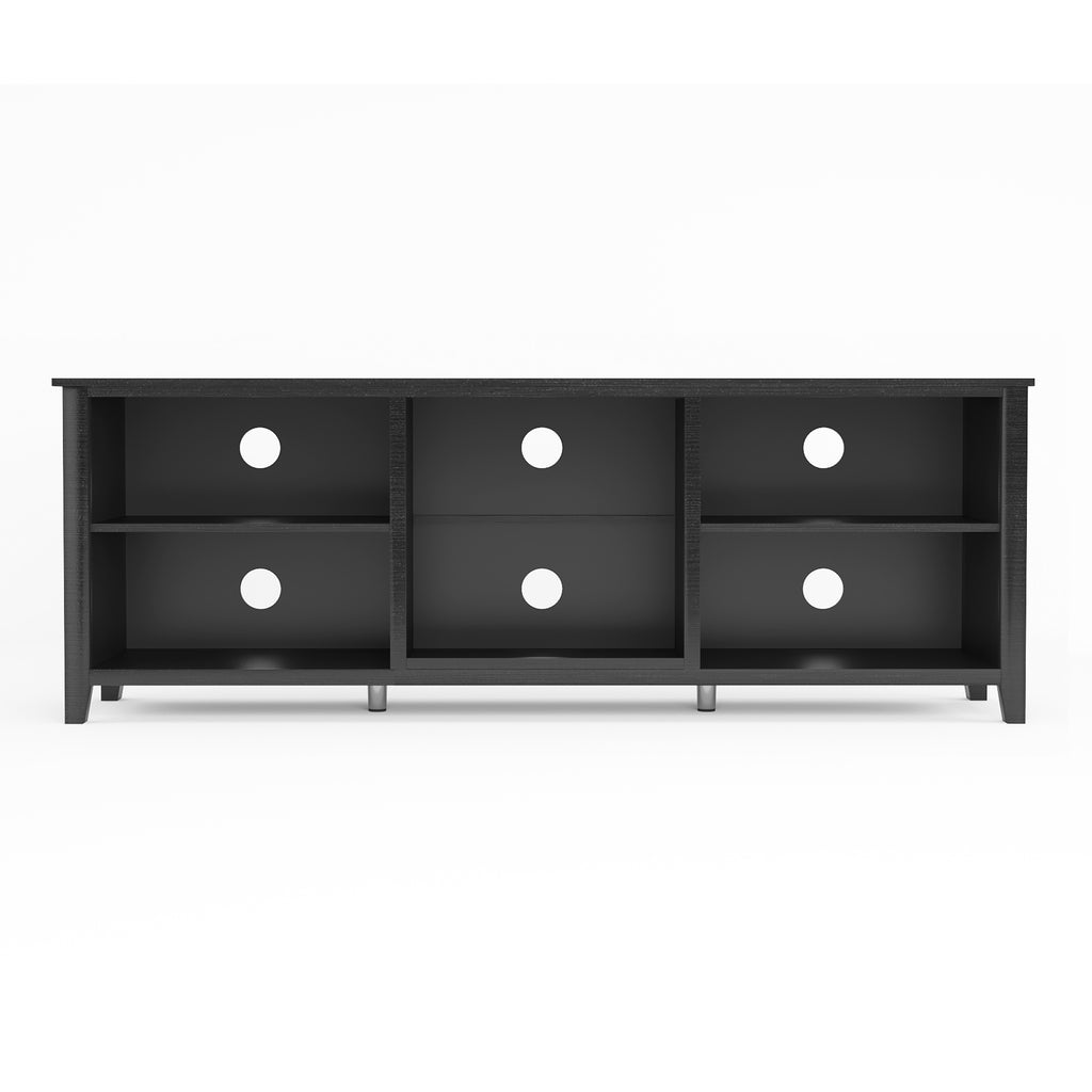 Leoglint TV Stand Storage Media Console Entertainment Center,Tradition Black