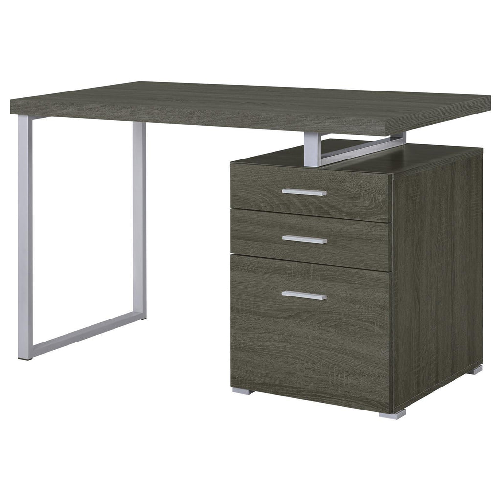 Leoglint Weathered Grey 3-drawer Reversible Office Desk