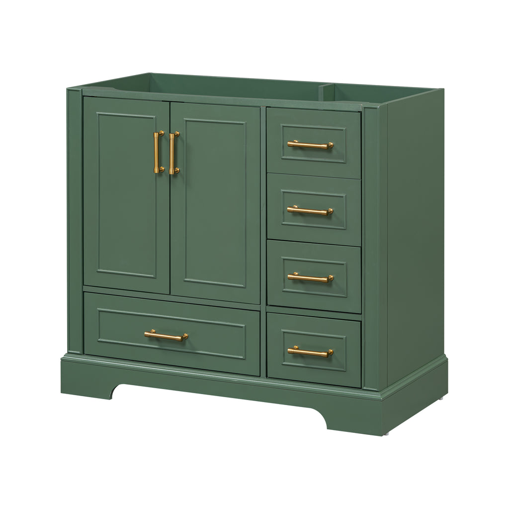 Leoglint [Cabinet Only] 36" Green Traditional Bathroom Vanity(Sink not included)