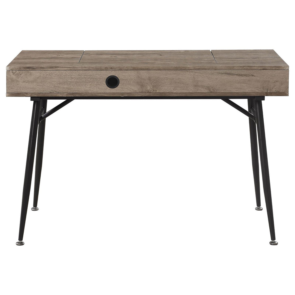 Leoglint Rustic Driftwood and Dark Bronze 1-drawer Writing Office Desk