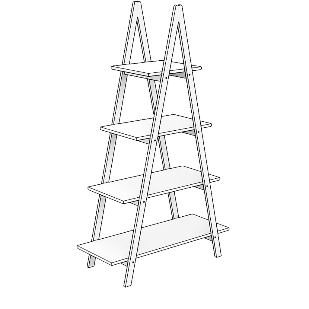 Leoglint Solid bamboo wood oxford “A”frame ladder display bookshelf