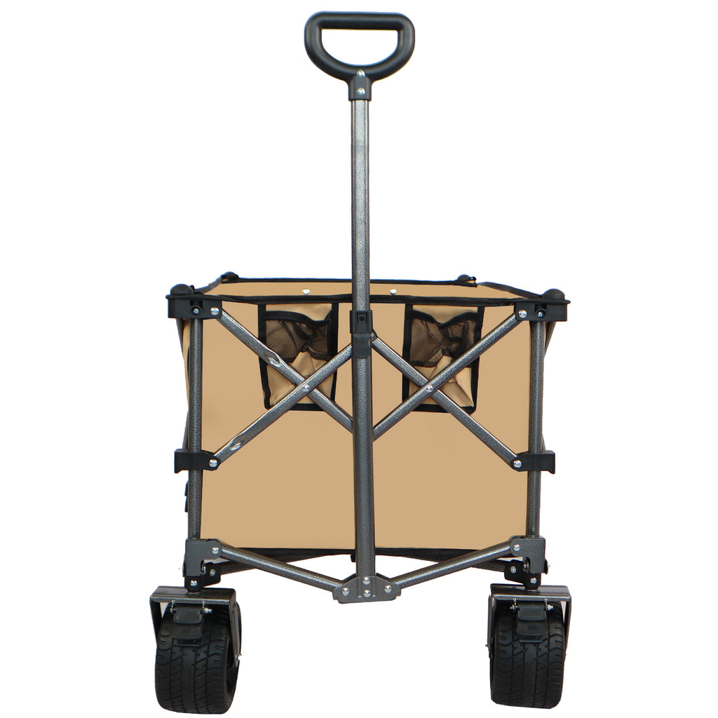 Leoglint Garden cart Collapsible Folding Wagon, Push Pull Foldable Beach Wagon Cart