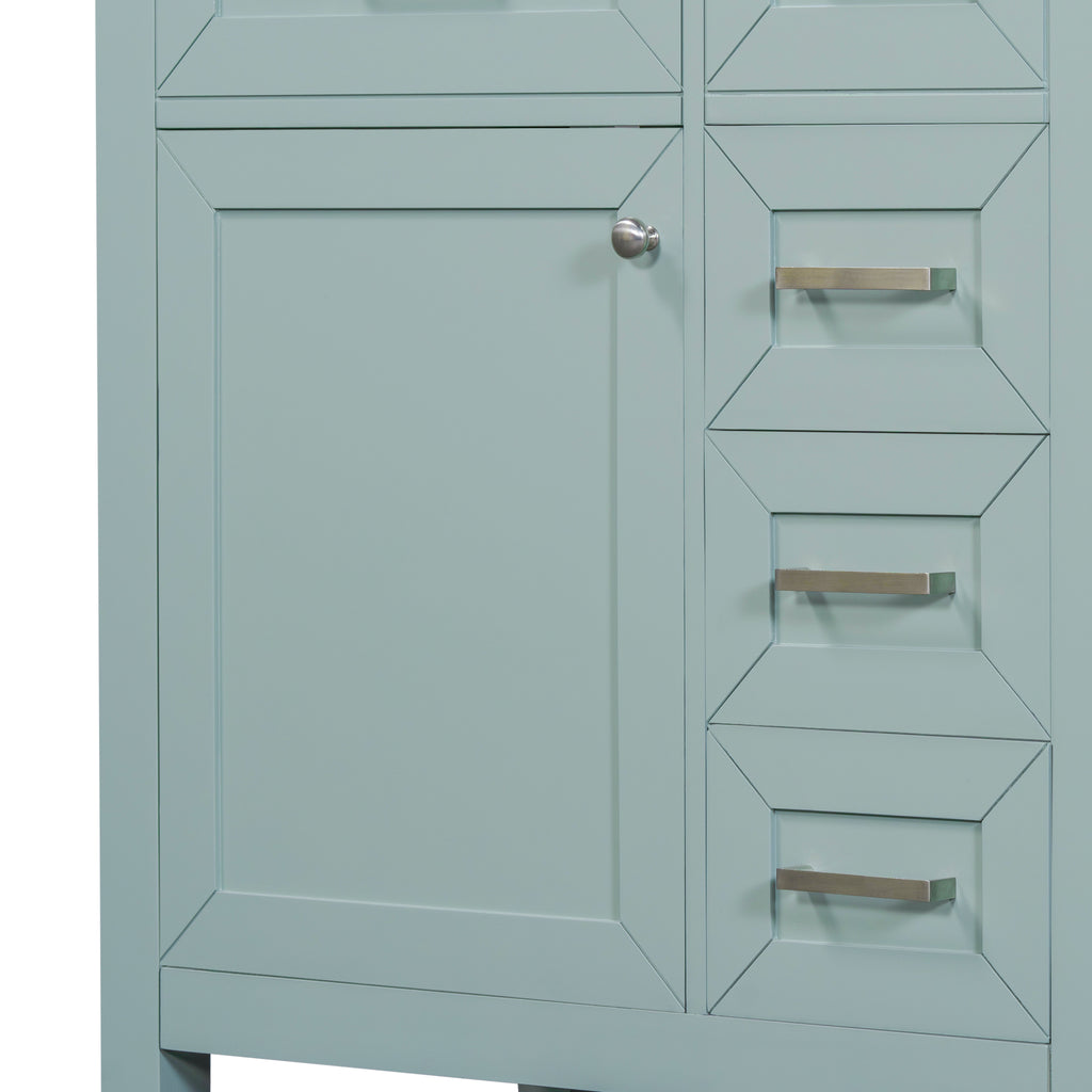 Leoglint 30" Bathroom Vanity without Sink, Cabinet Base Only, Bathroom Cabinet with Drawers, Solid Frame and MDF Board, Green