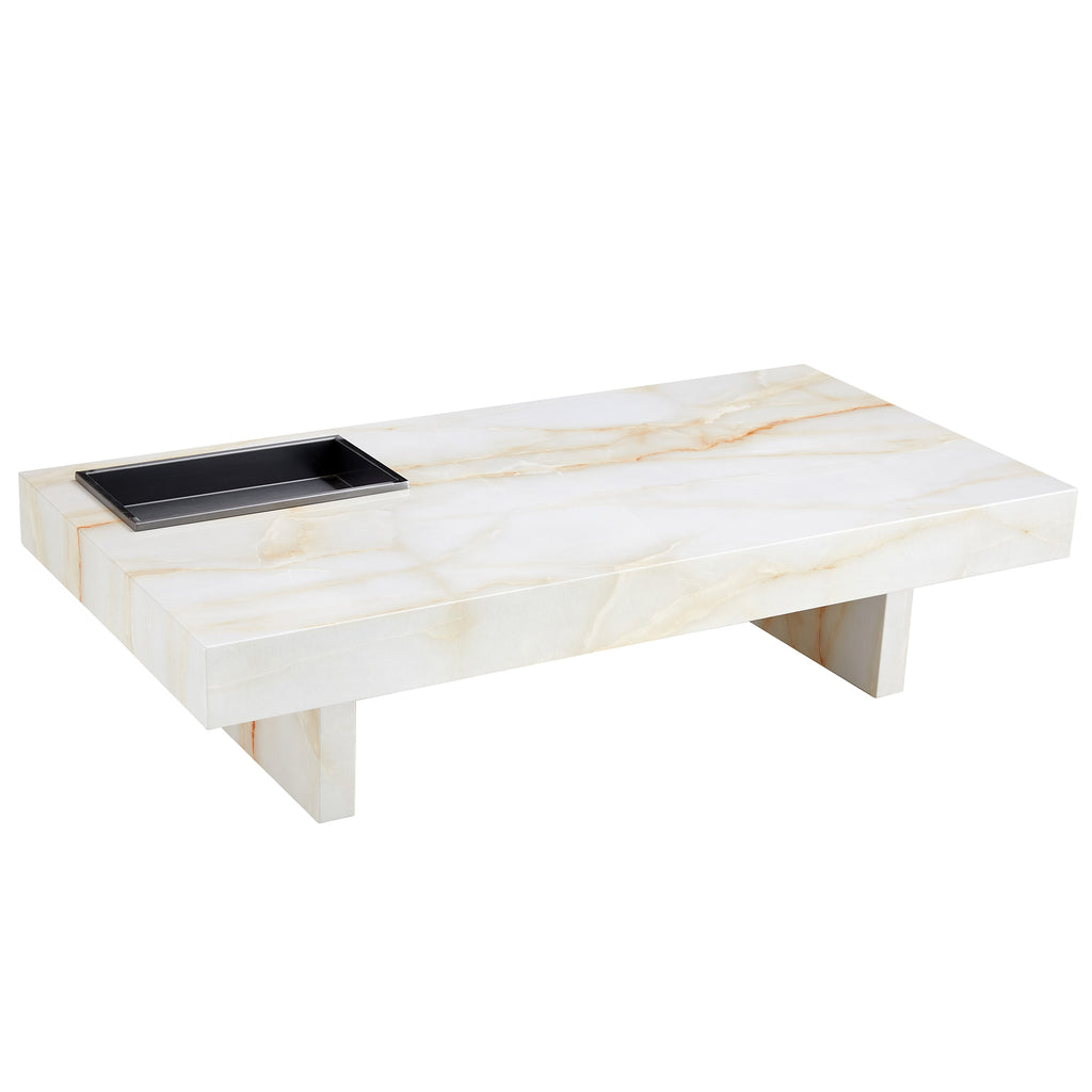 Leoglint A modern and practical coffee table with imitation marble patterns, made of MDF material. The fusion of elegance and natural fashion 47.2"* 23.6"* 12 "