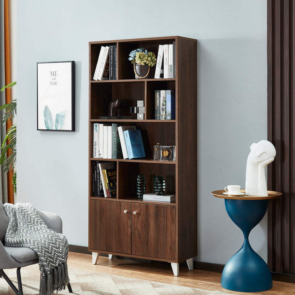 Leoglint Bookcase, Bookshelf,Walnut--[Old sku:AM180710-H]