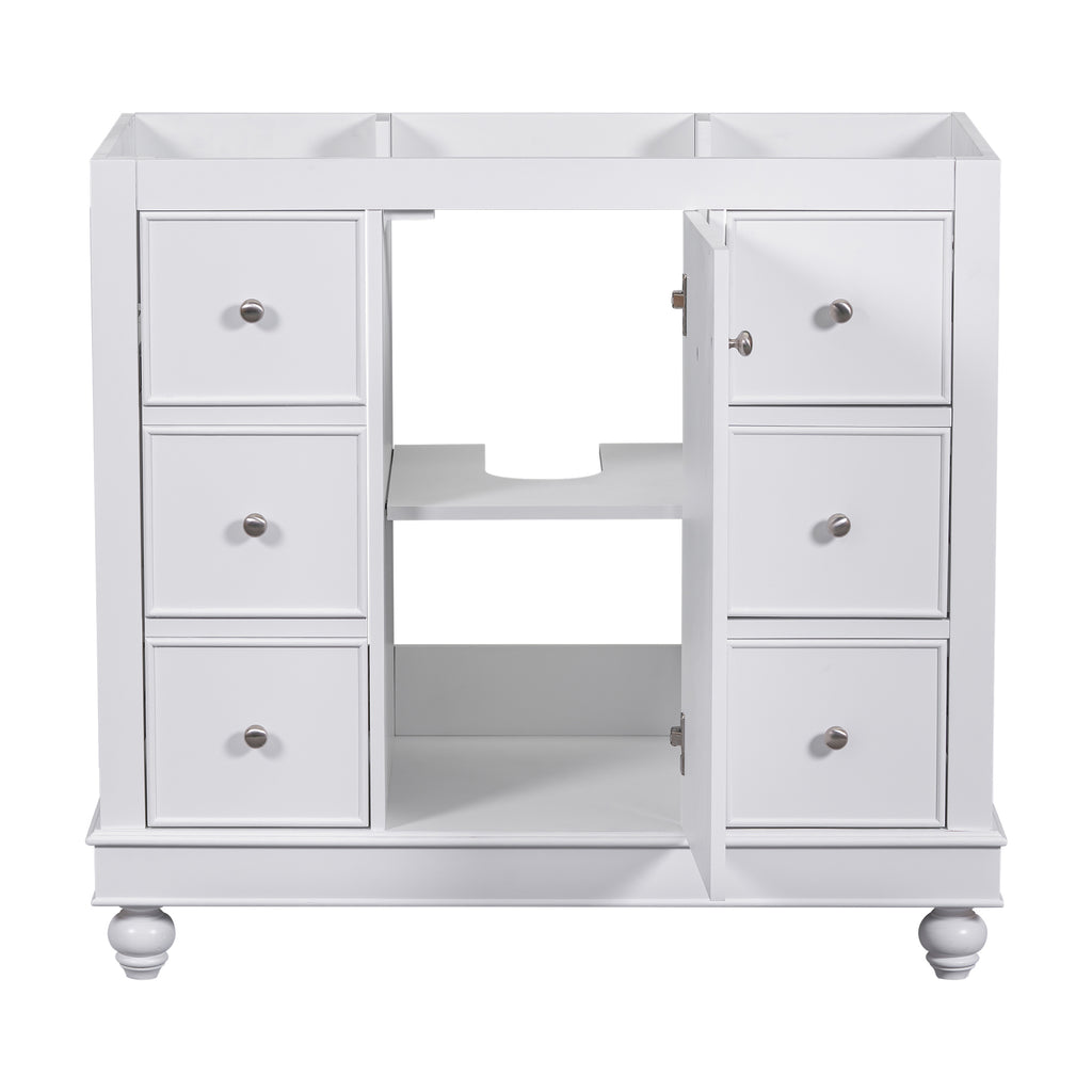 Leoglint [Cabinet Only] 36" White Bathroom vanity(Sink not included)