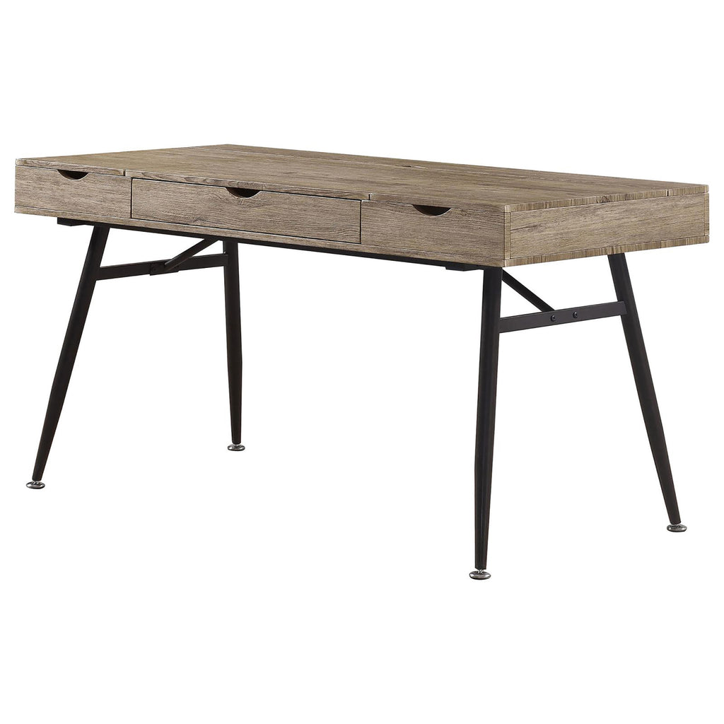 Leoglint Rustic Driftwood and Dark Bronze 1-drawer Writing Office Desk