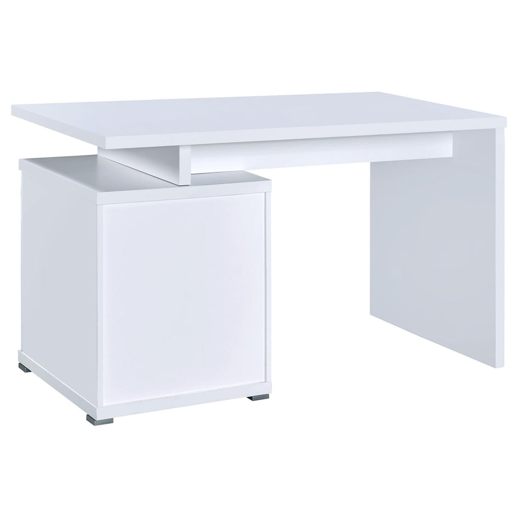 Leoglint White 2-Drawer Reversible Office Desk