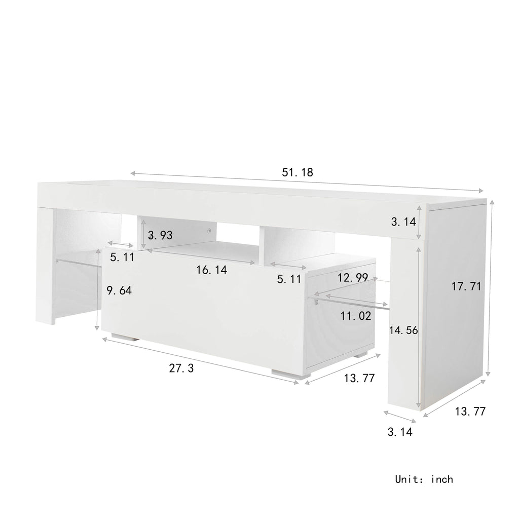 Leoglint Entertainment TV Stand, Large TV Stand TV Base Stand with LED Light TV Cabinet.