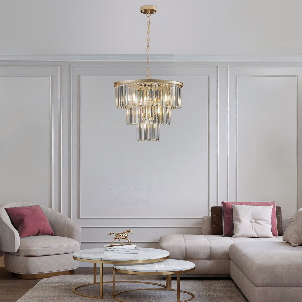 Leoglint Pendant Gold Luxury Crystal Chandelier Modern Chandeliers Lights