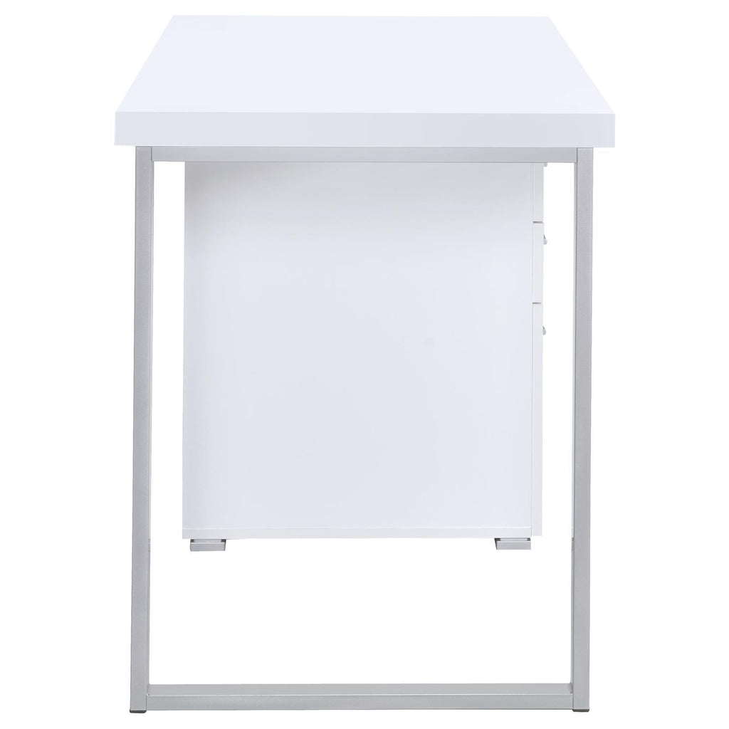 Leoglint White 3-drawer Reversible Office Desk