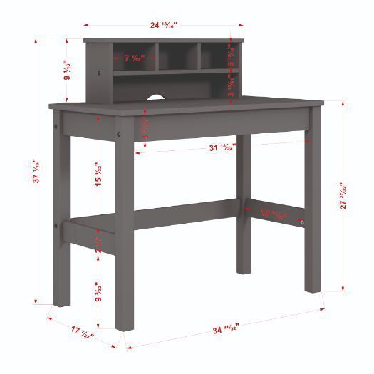 Leoglint ACME Logan Writing Office Desk, Gray Finish 92995