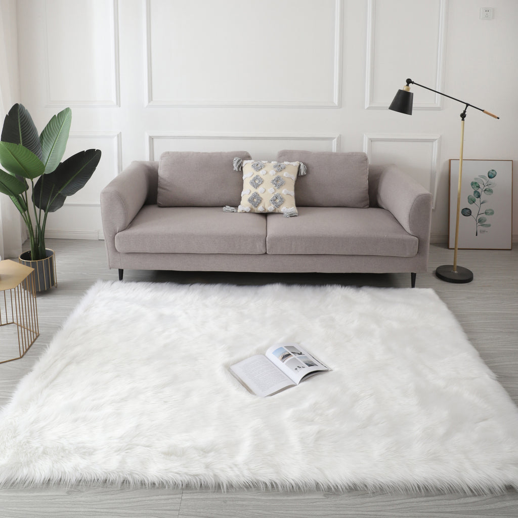 Leoglint "Cozy Collection" Ultra Soft Fluffy Faux Fur Sheepskin Area Rug