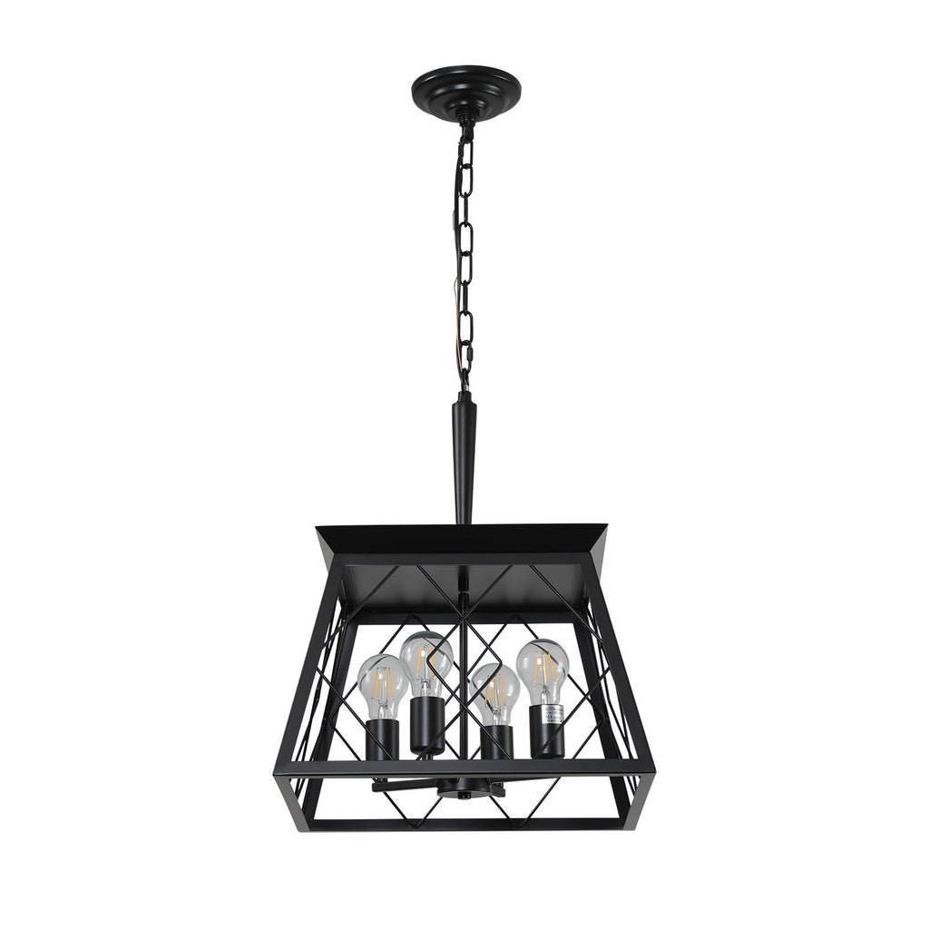 Leoglint Pendant 4-Light Farmhouse Chandeliers For Dining Room Black(No Bulbs)