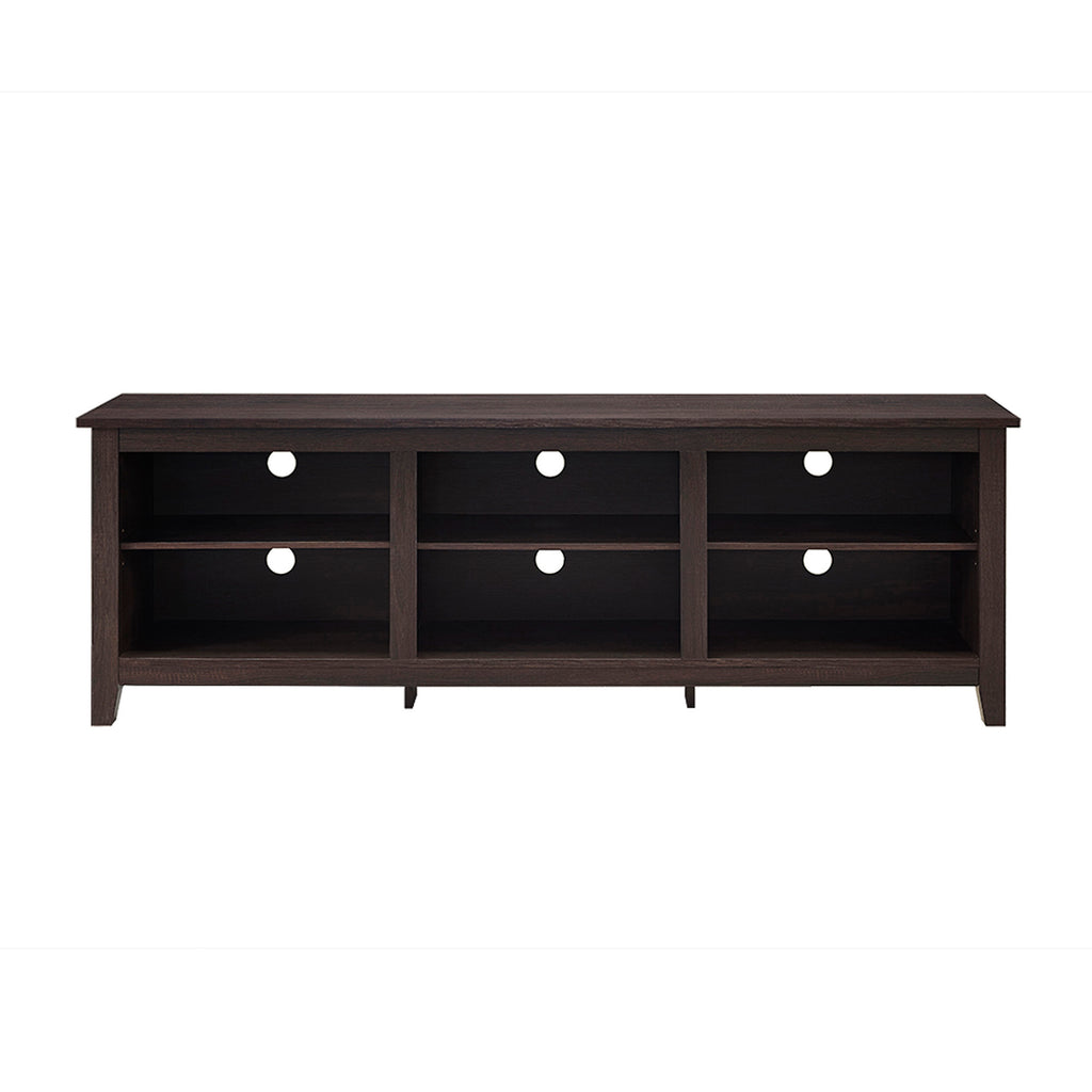 Leoglint Modern Transitional 3-Shelf Open Storage 70" TV Stand for 80" TVs - Espresso