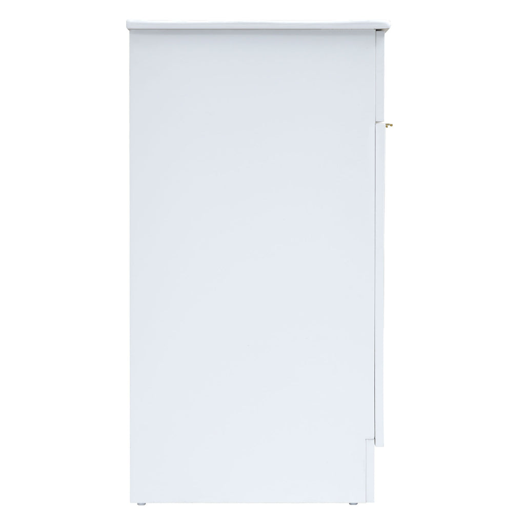 Leoglint [Video]24inch modern bathroom vanity for small bathroom,white storge cabinet with ceramic sink