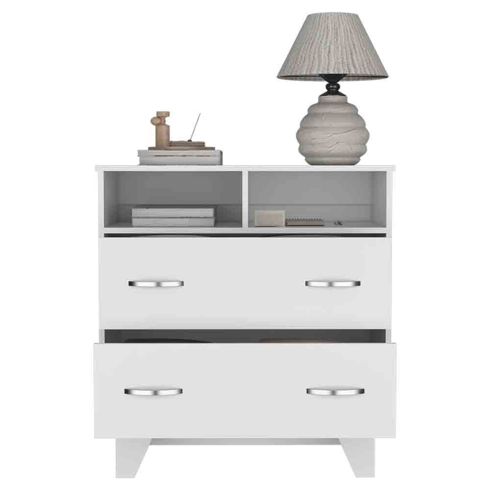 Leoglint Drawer Chest Double Drawer Dresser Arabi, Bedroom, White