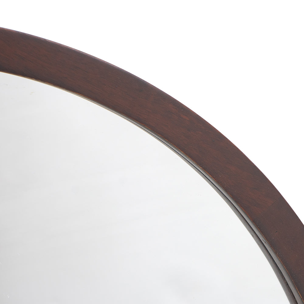 Leoglint 20" x 20" Circle Wall Mirror with Wooden Frame and Walnut Finish,Wall Mirror for Living Room Dining Room