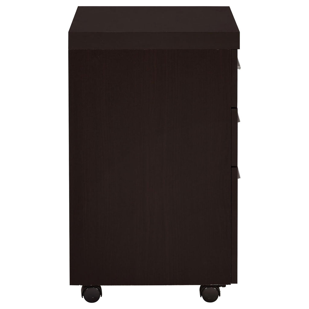 Leoglint Cappuccino 3-Drawer Mobile File Cabinet